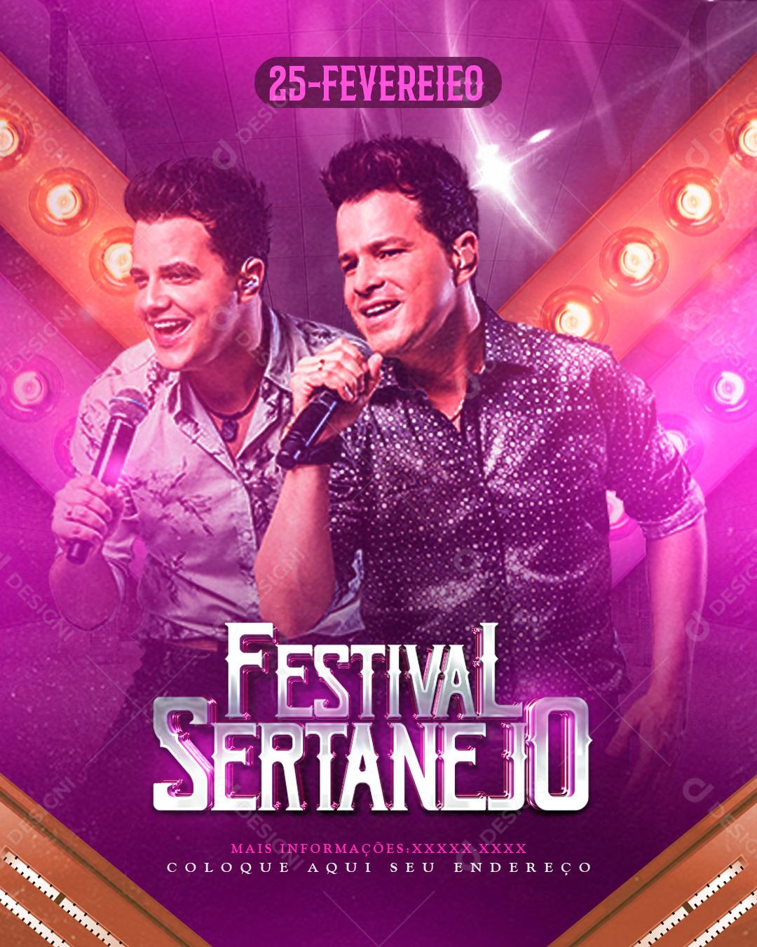 Social Media Festival Sertanejo Agenda Flyers PSD Editável