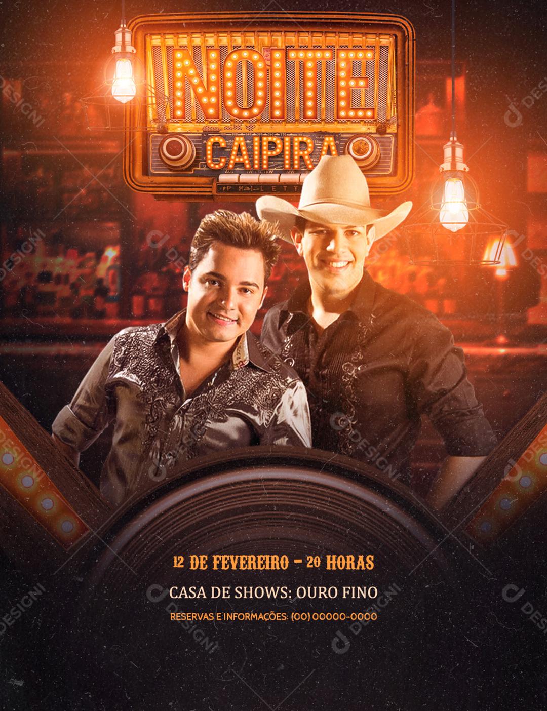 Social Media Barzinho Noite Caipira Flyers PSD Editável