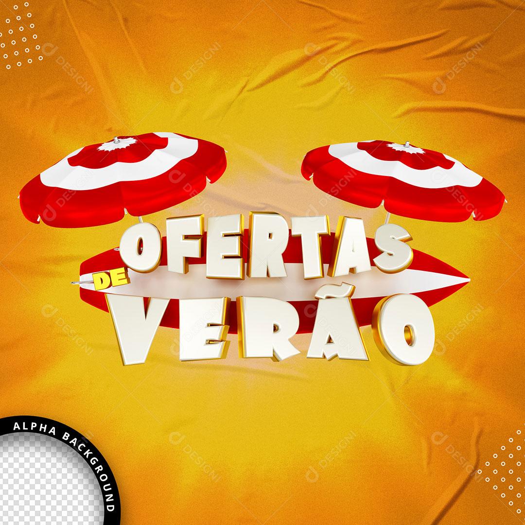 Ofertas de Verão Selo 3D Vermelho Para Composição PSD