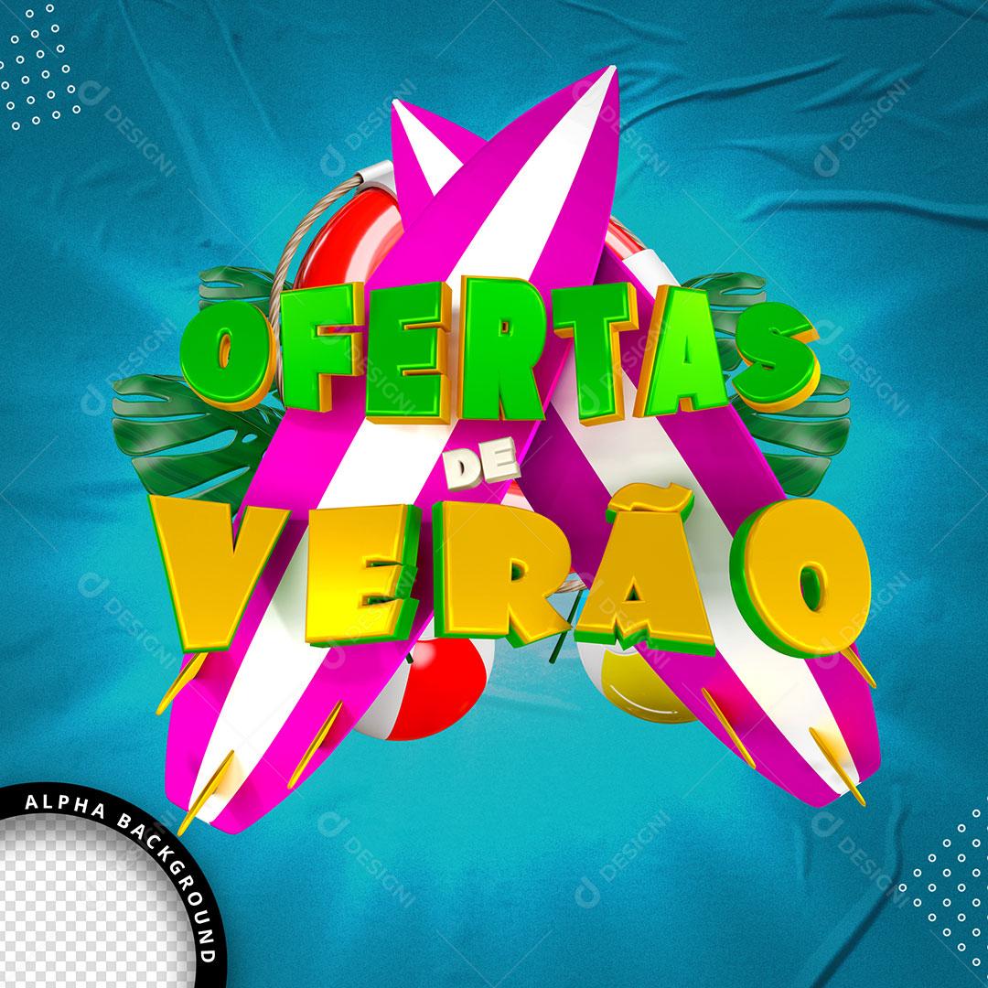 Ofertas de Verão Selo 3D Para Composição PSD