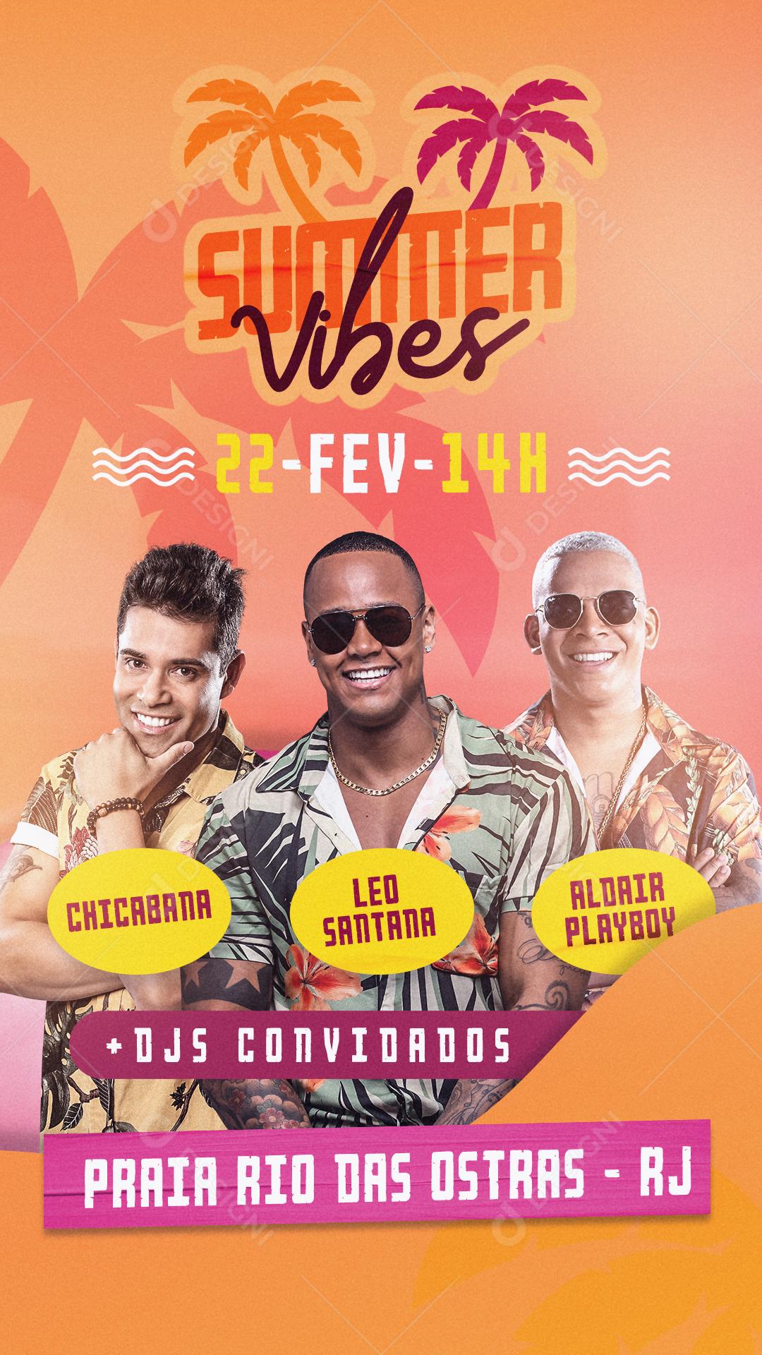 Flyer Sumeer Vibes Léo Santana Social Media PSD Editavel