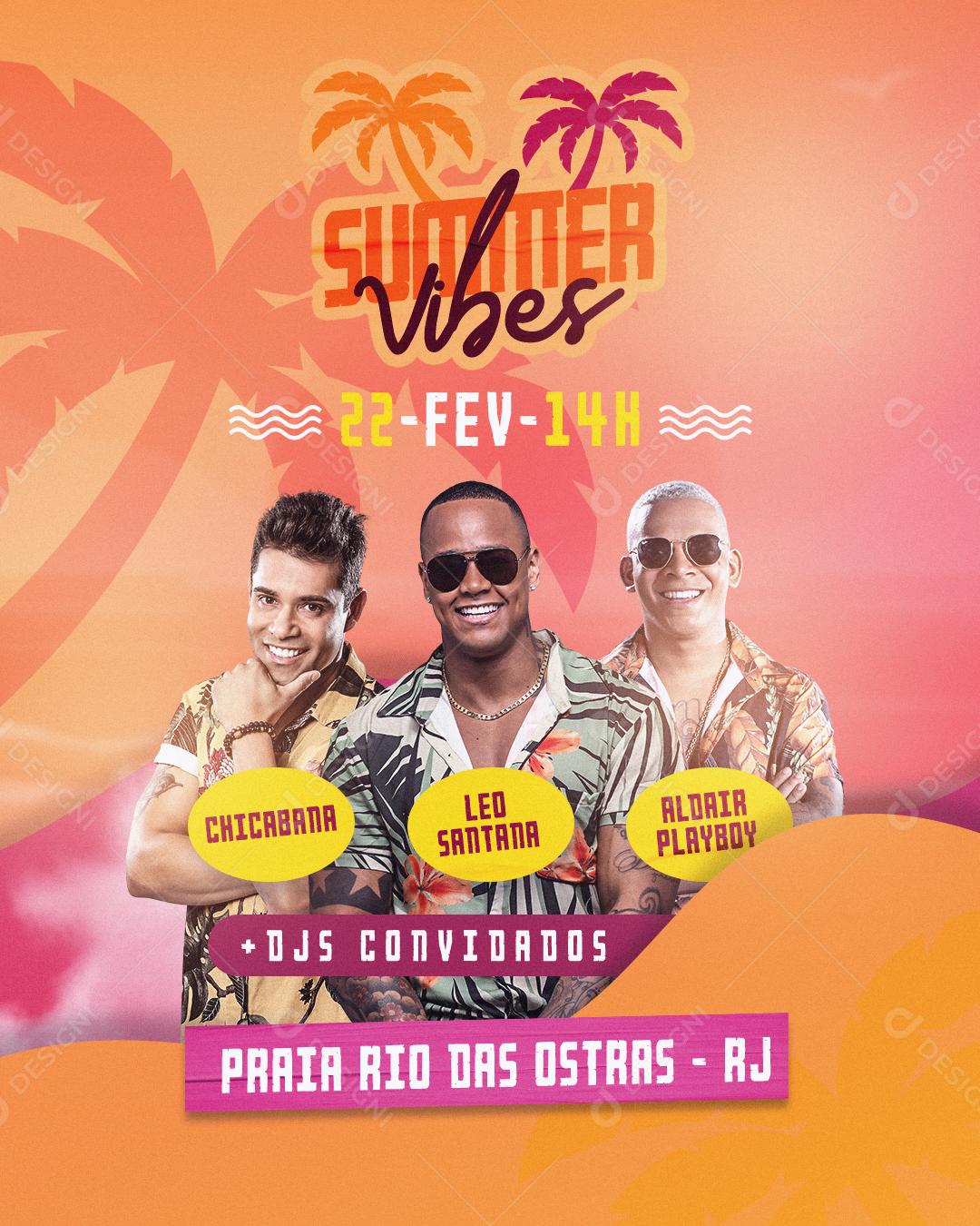 Flyer Sumeer Vibes Léo Santana Social Media PSD Editave