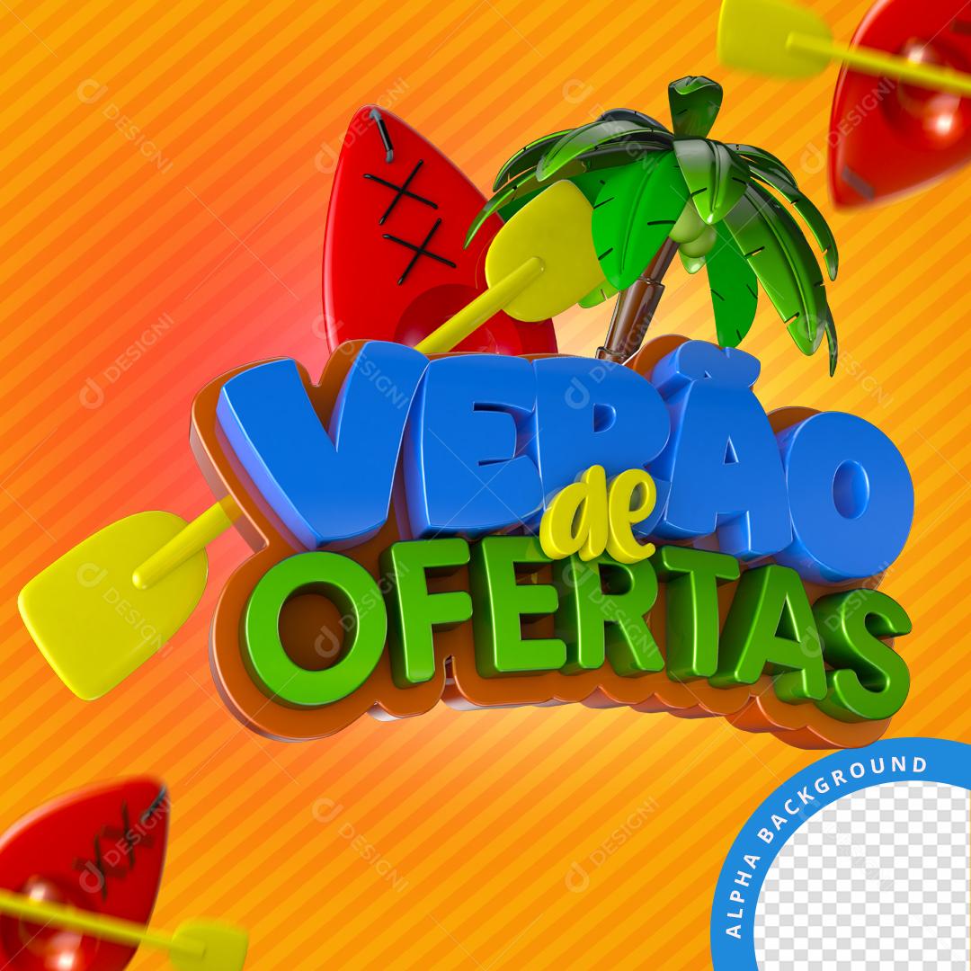 Selo 3D Para Composição Verão De Ofertas PNG