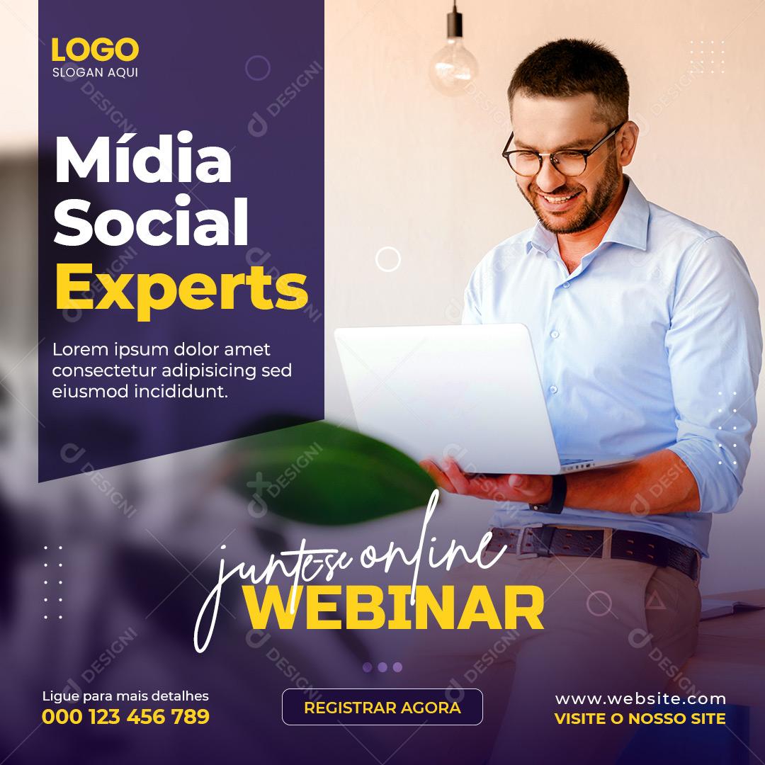 Social Media Experts Juntos Online Webinar Agências PSD Editável