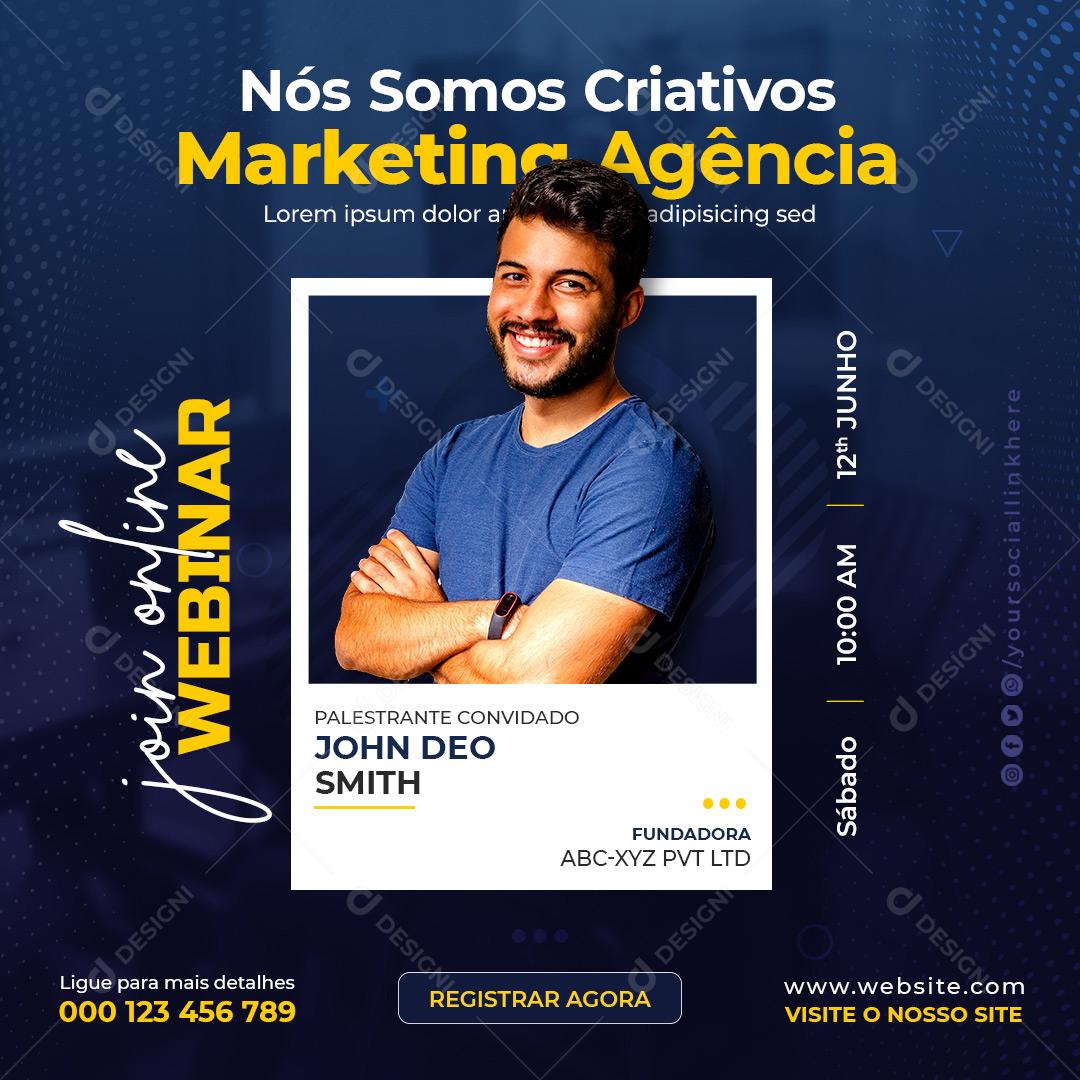 Nós Somos Criativo Marketing Digital Agências Webinar Social Media PSD Editável