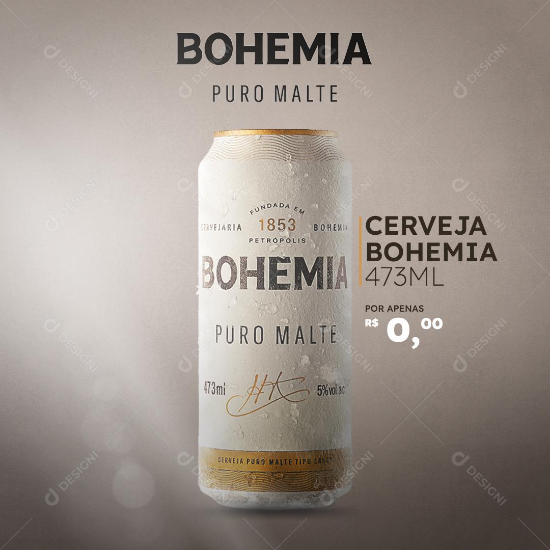 Bohemia Puro Malte Cerveja Bohemia Social Media PSD Editável