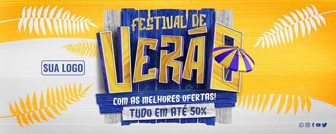 Social Media Festival De Verão De Banner De Com As Melhores Ofertas PSD Editável