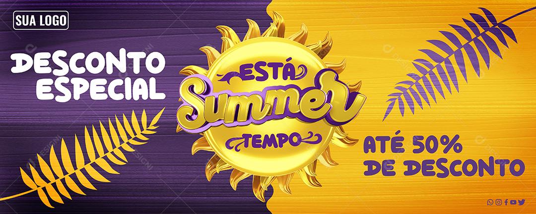 Banner Especial De Verão Com Até 50% De Desconto Social Media PSD Editável