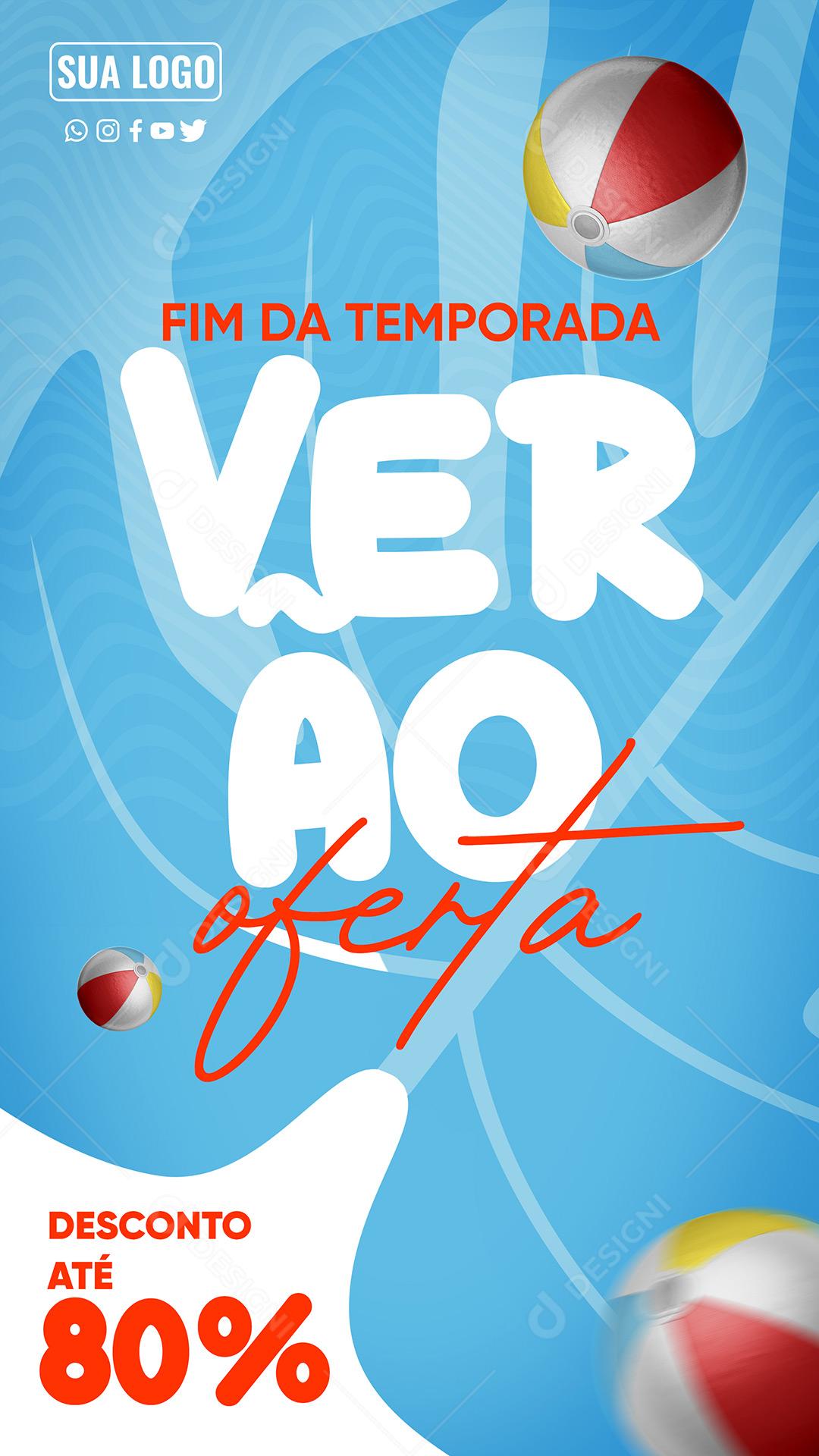 Social Media Fim Da Temporada Verão Ofertas 80% PSD Editável