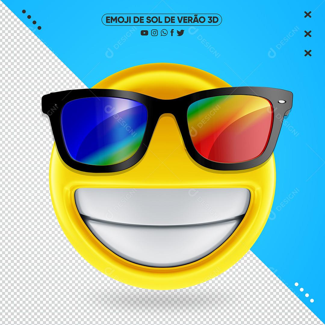 Emoji 3D De Óculos De Sol Coloridos E Lentes Para Composição PSD