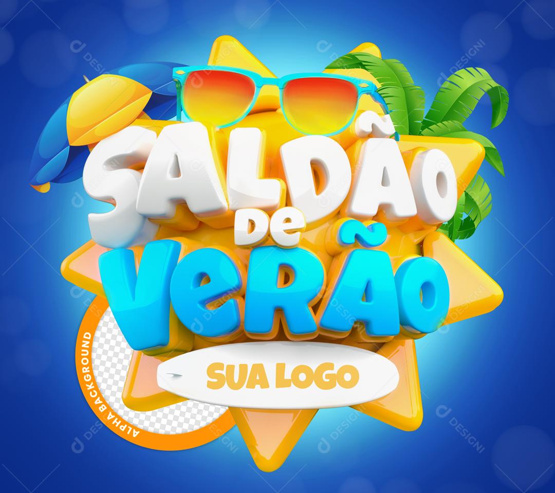 Saldão de Verão Selo 3D Para Composição PSD Premium