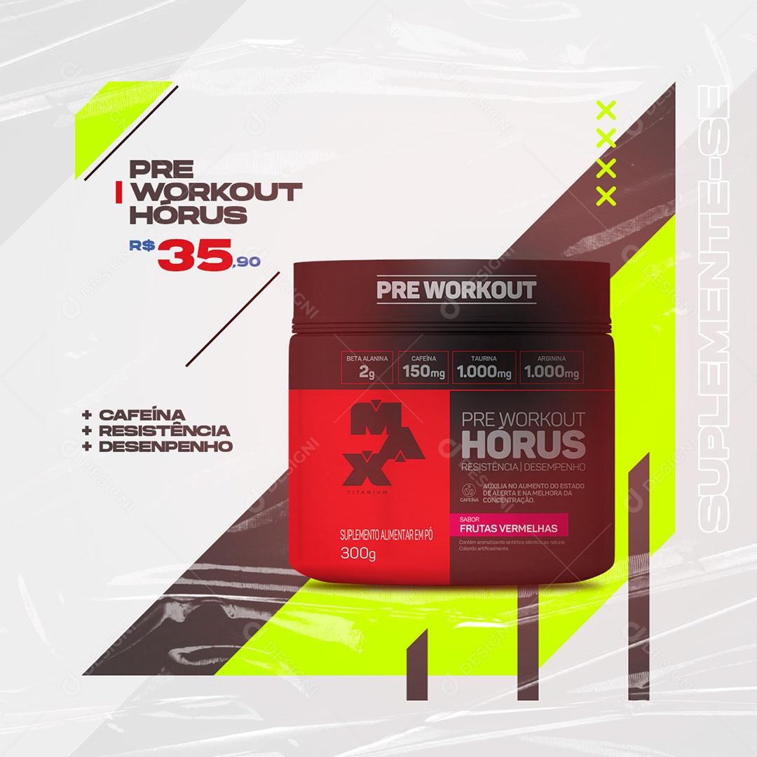 Social Media Academia Suplemento Pré Workout PSD Editável