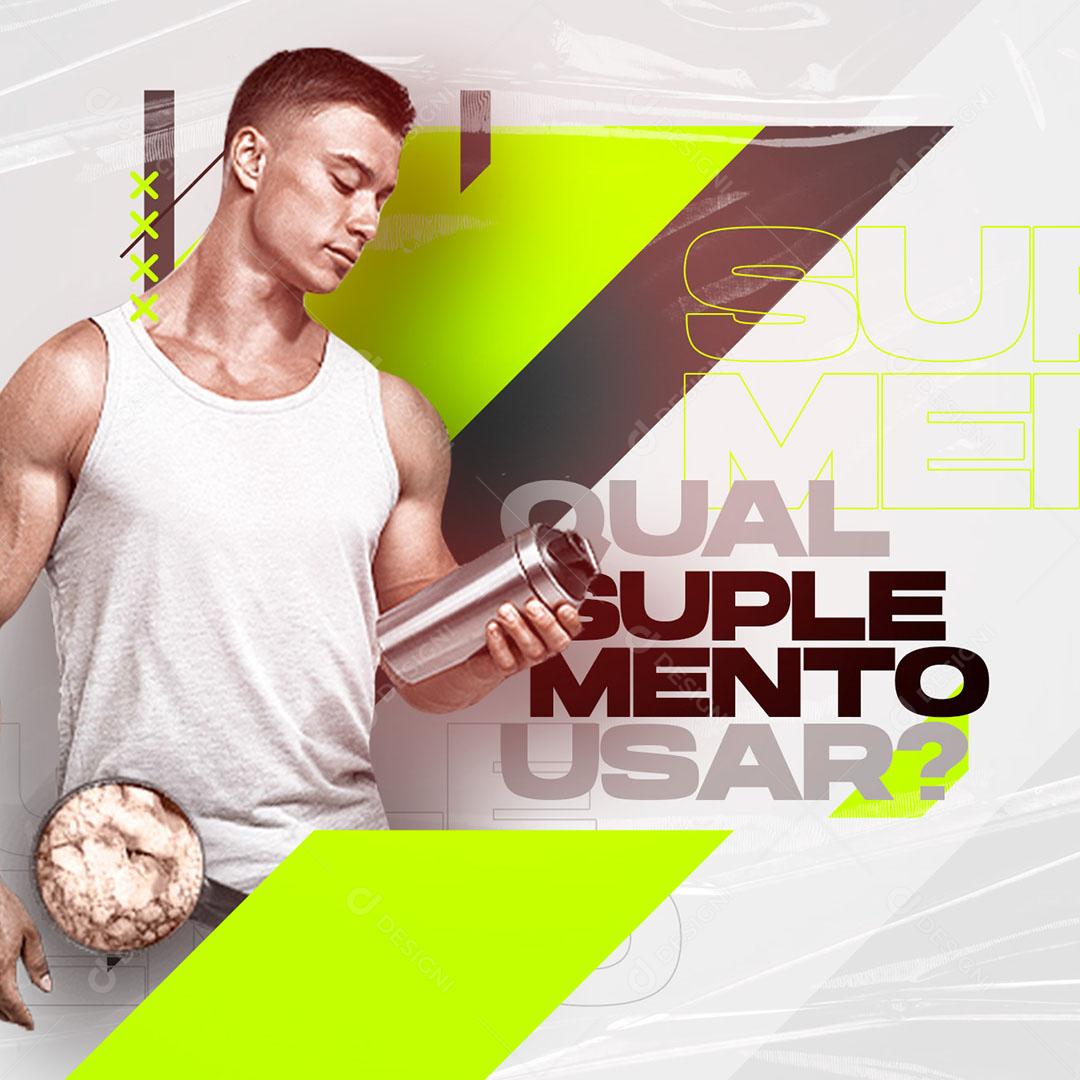 Qual Suplemento Usar Social Media PSD Editável