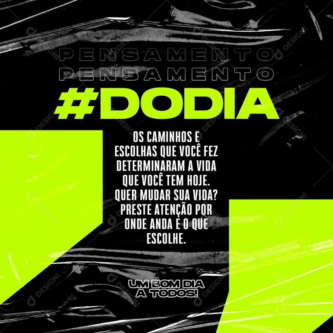 Academia Pensamento do Dia Frase Motivacional Social Media PSD Editável