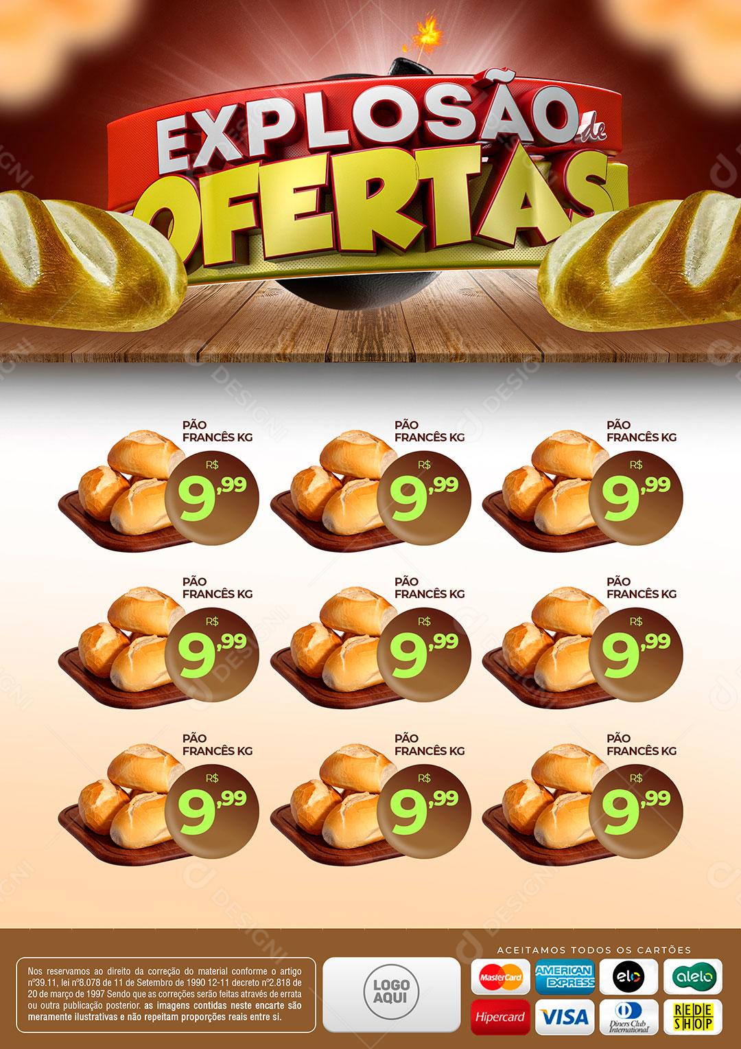 Social Media Template Supermercado Explosão de Ofertas PSD Editável