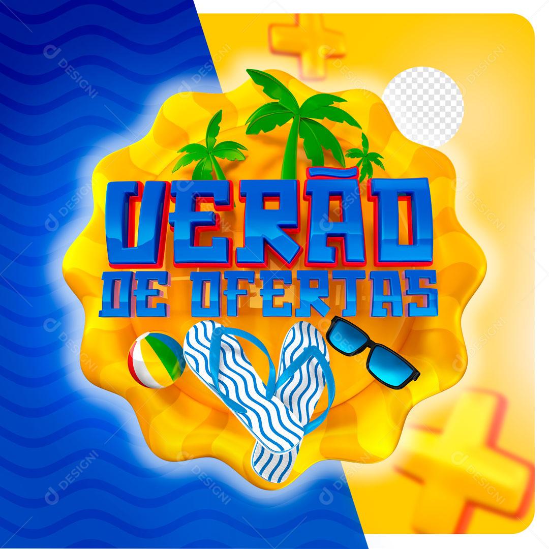 Verão de Ofertas Selo 3D Para Composição PSD Premium