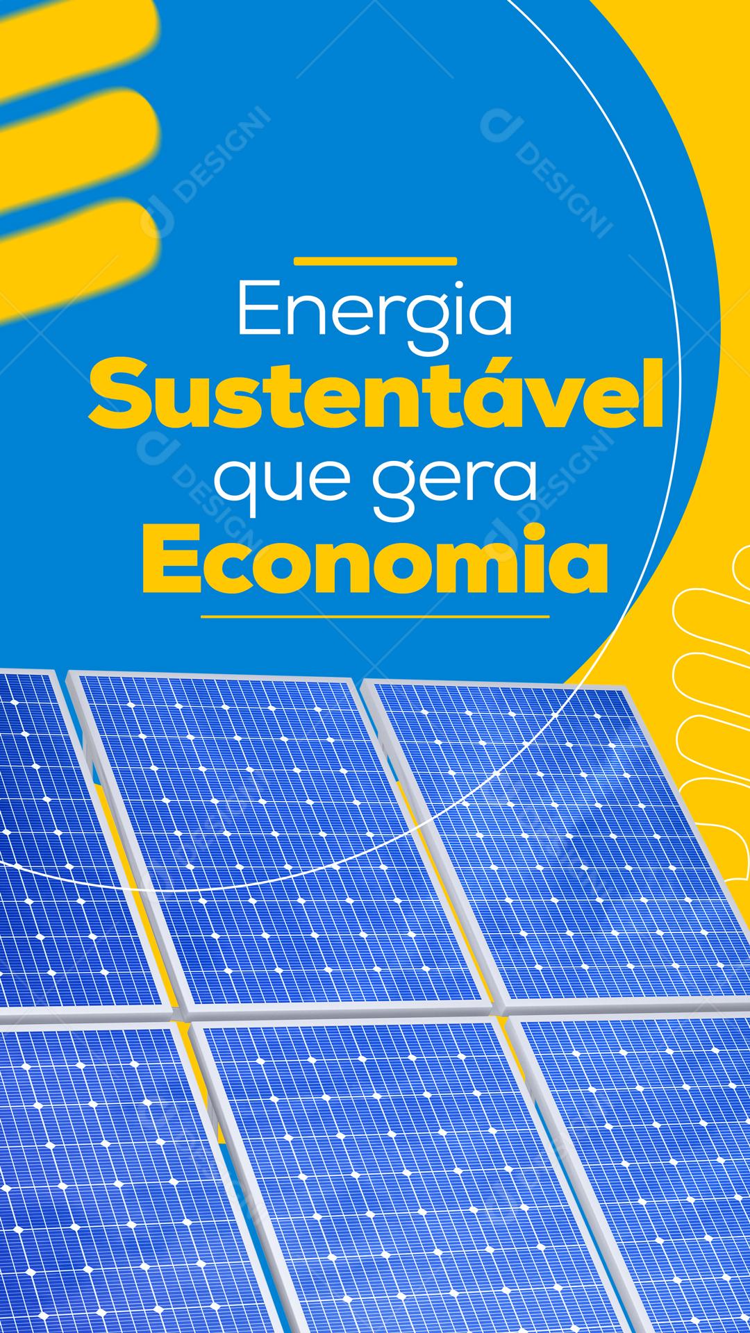 Energia Sustentável Que Gera Economia Social Media PSD Editável