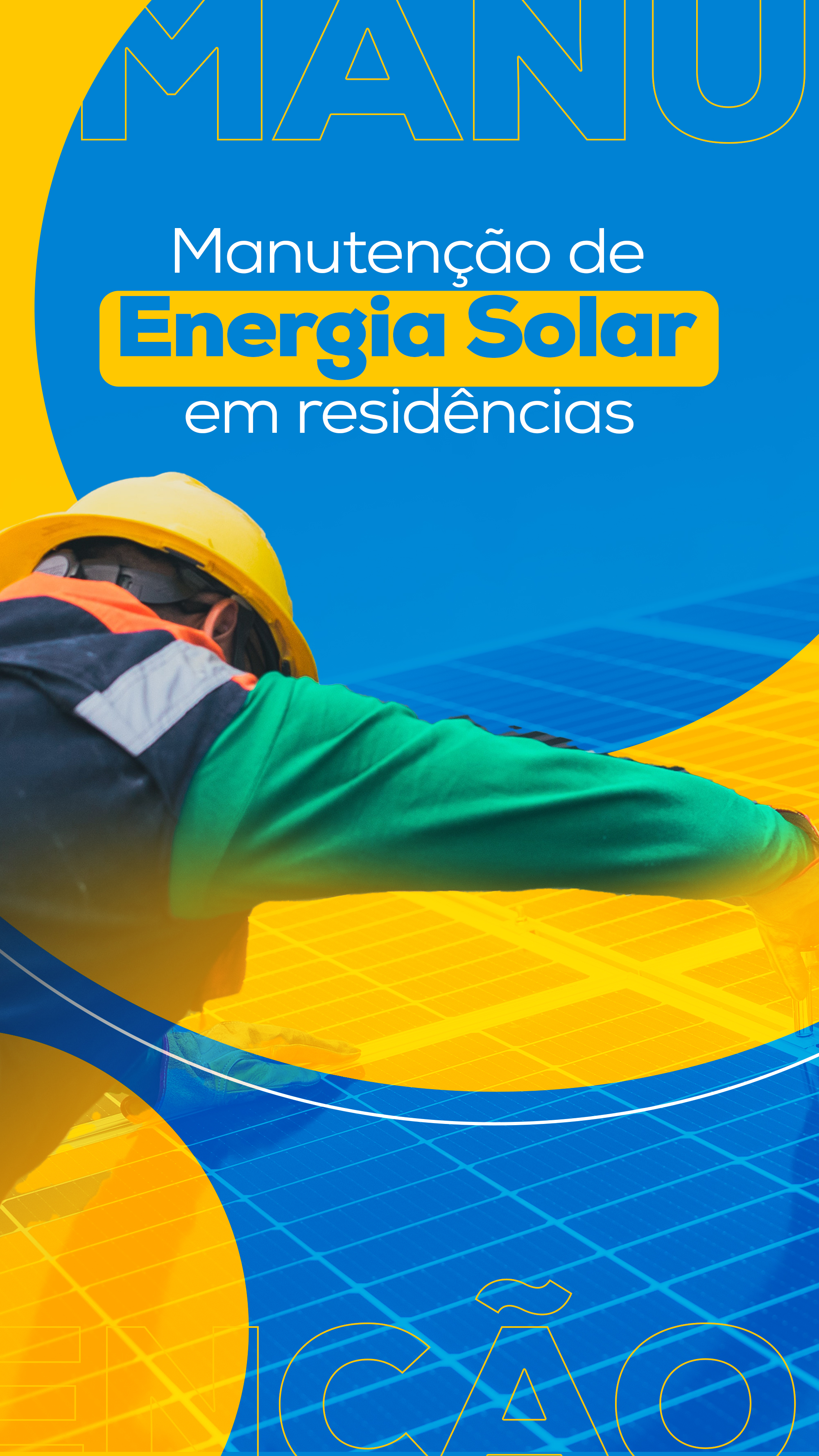Manutenção De Energia Solar Em Residenciais Social Media PSD Editável