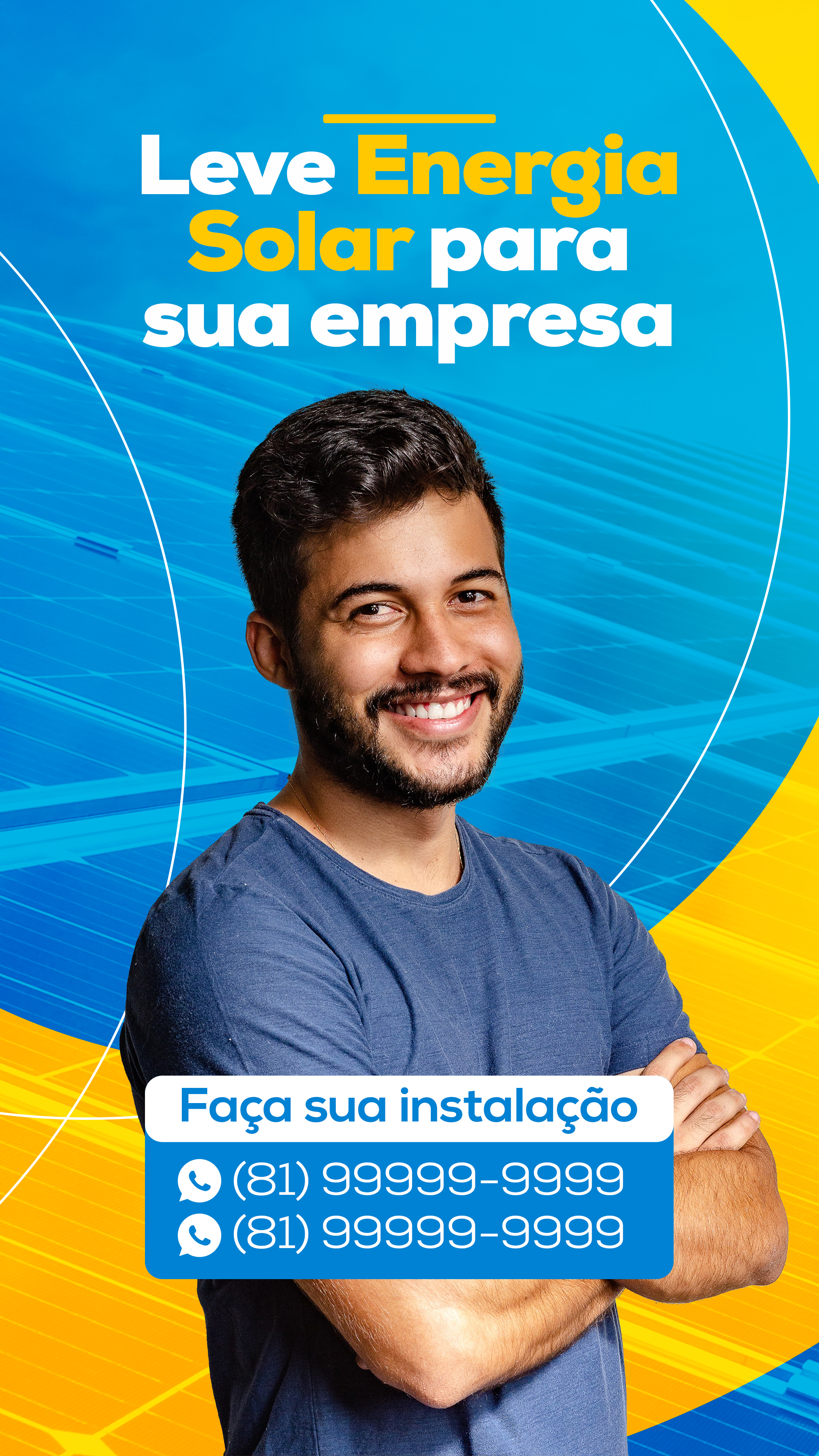 Leve A Energia Solar Para A Sua Empresa Social Media PSD Editável