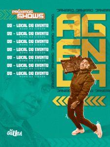 Flyer Agenda Próximos Shows Dj Guga Social Media PSD Editável