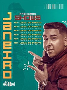 Flyer Agenda Próximos Shows Janeiro Dj Guga Social Media PSD Editável