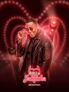 Flyer Cantor Leo Santana Baile da Santinha Social Media PSD Editável