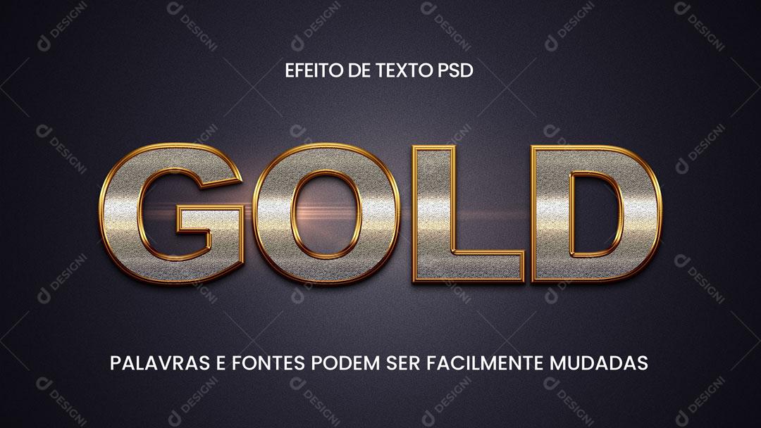 Efeito de Texto 3D Gold Editável PSD