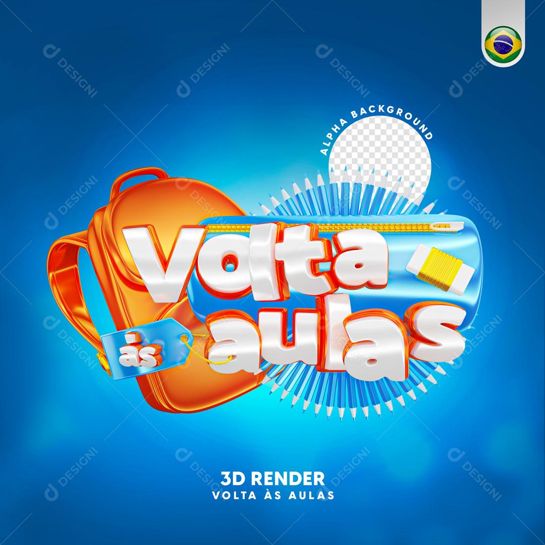 Selo 3D Para Composição Volta As Aulas Social Media PSD Editável
