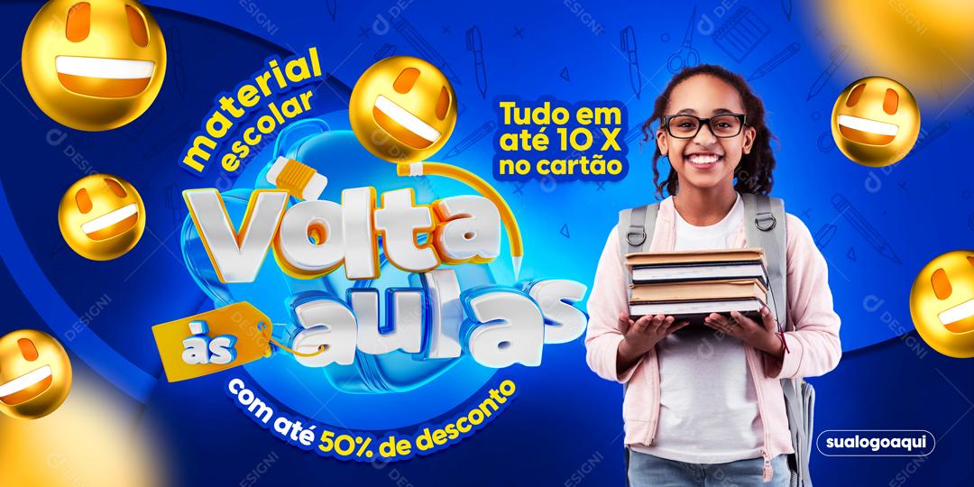 Banner Volta As Aulas Promoção Social Media PSD Editável