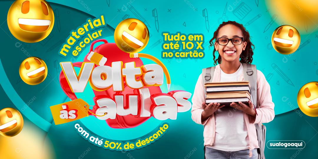 Banner Volta As Aulas Promoção Social Media PSD Editável