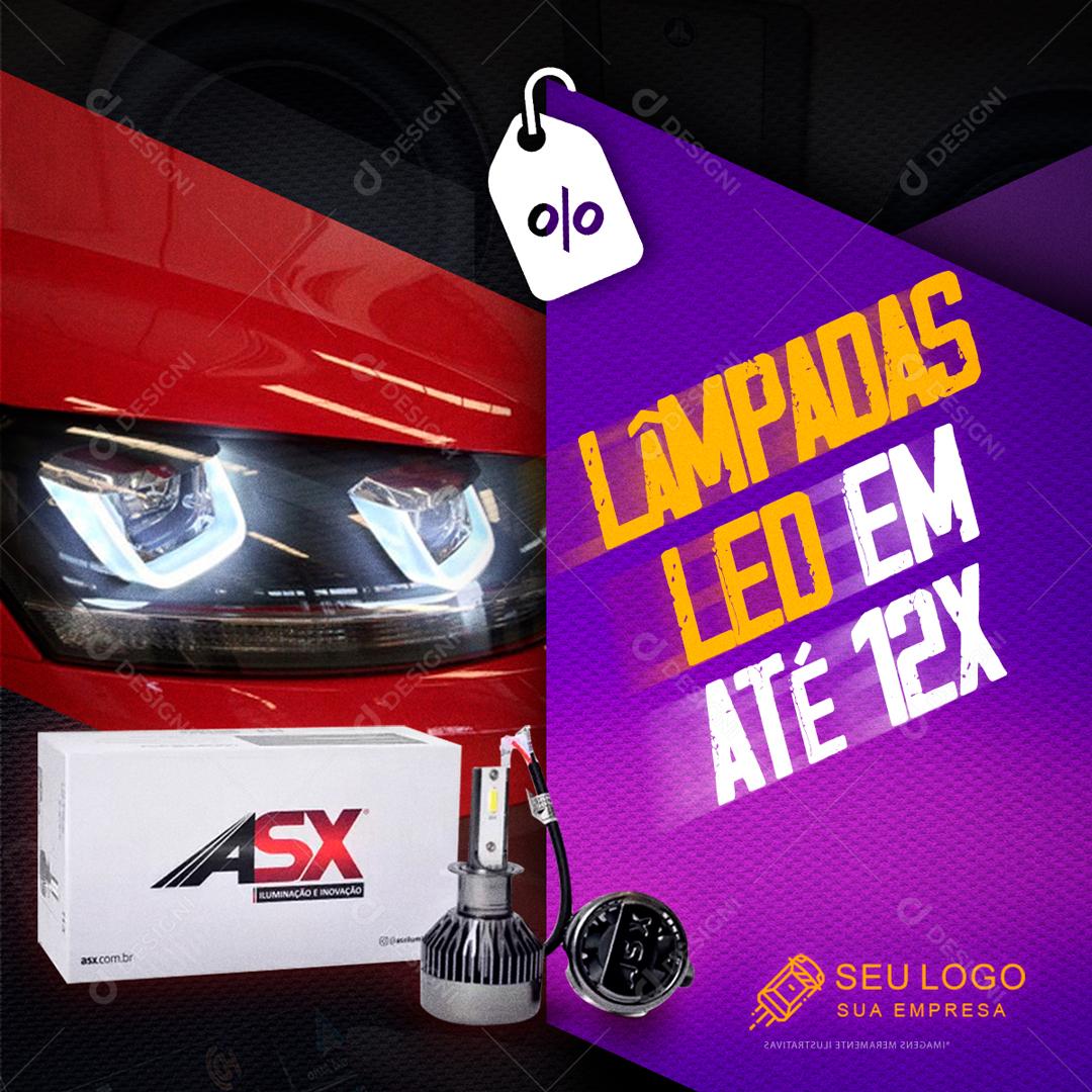 Lâmpadas Led Em Até 12X Social Media PSD Editável