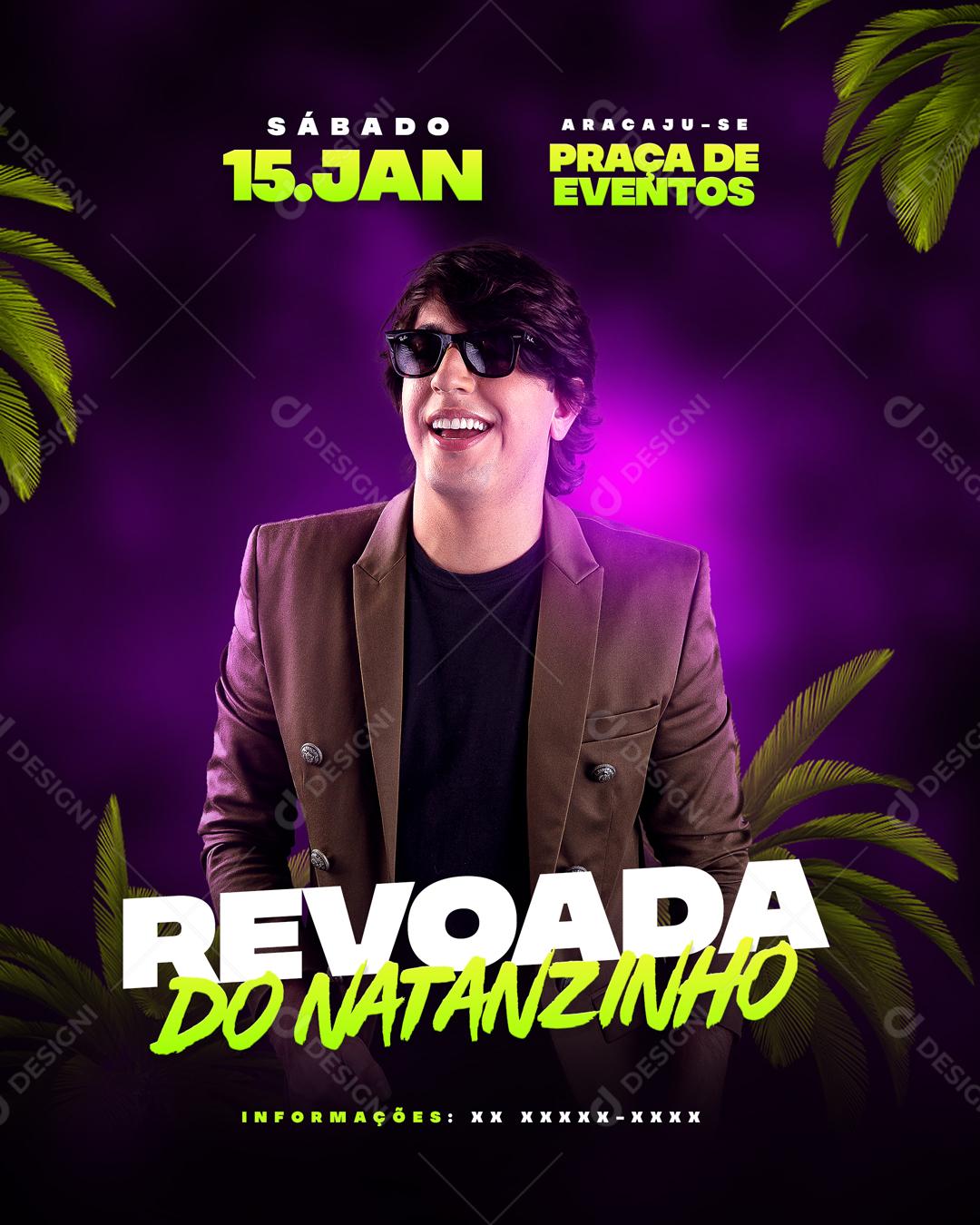 Flyer Revoada Do Natanzinho Forró Show Social Media PSD Editável