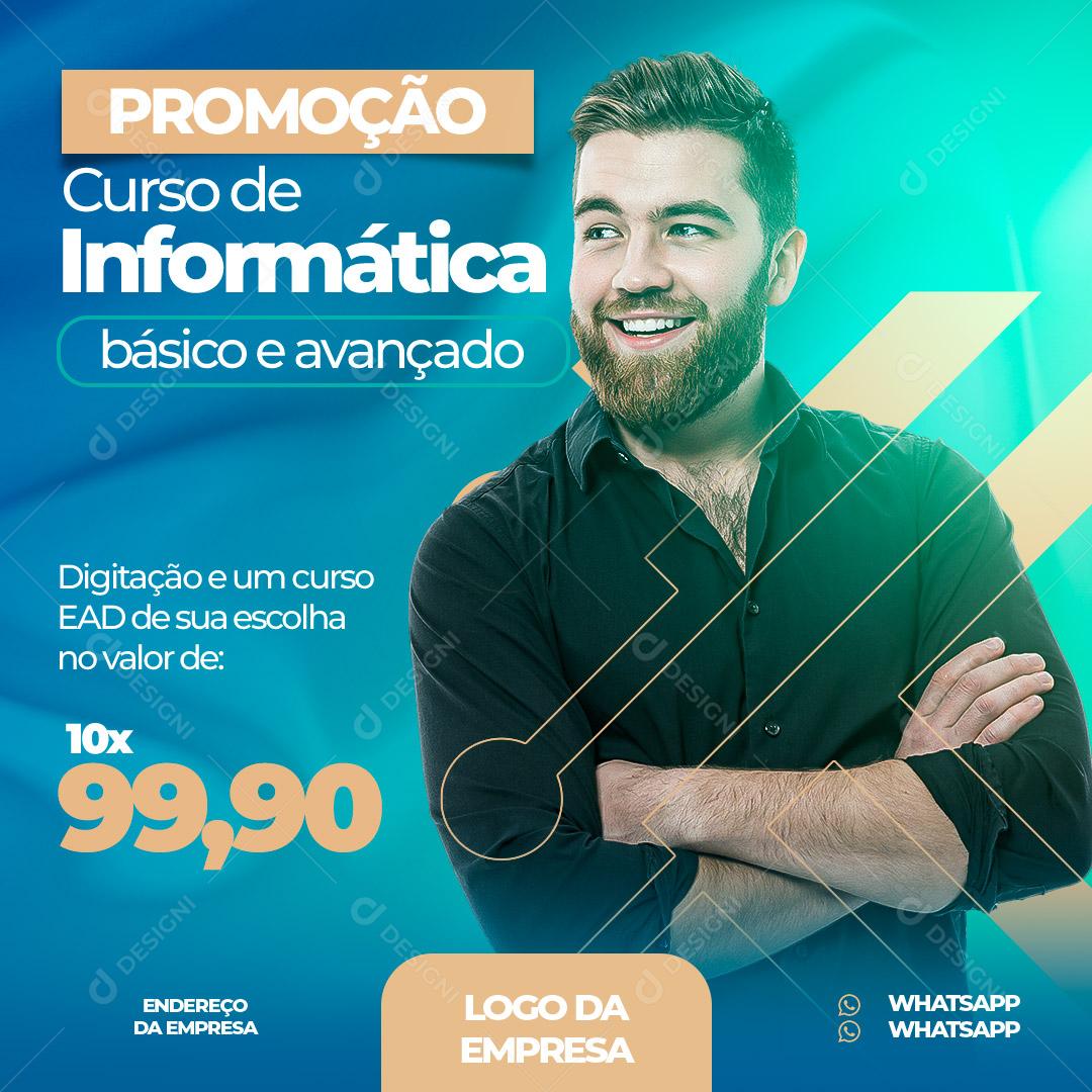 Promoção Curso De Informática Social Media PSD Editável