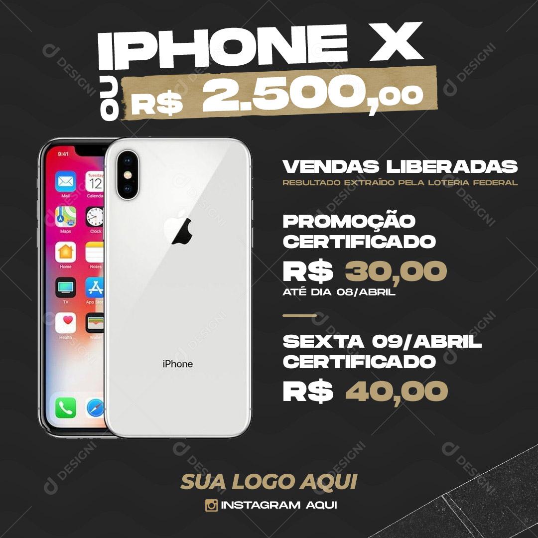 Sorteio de Um Iphone ou R$ 2.500 Social Media PSD Editável