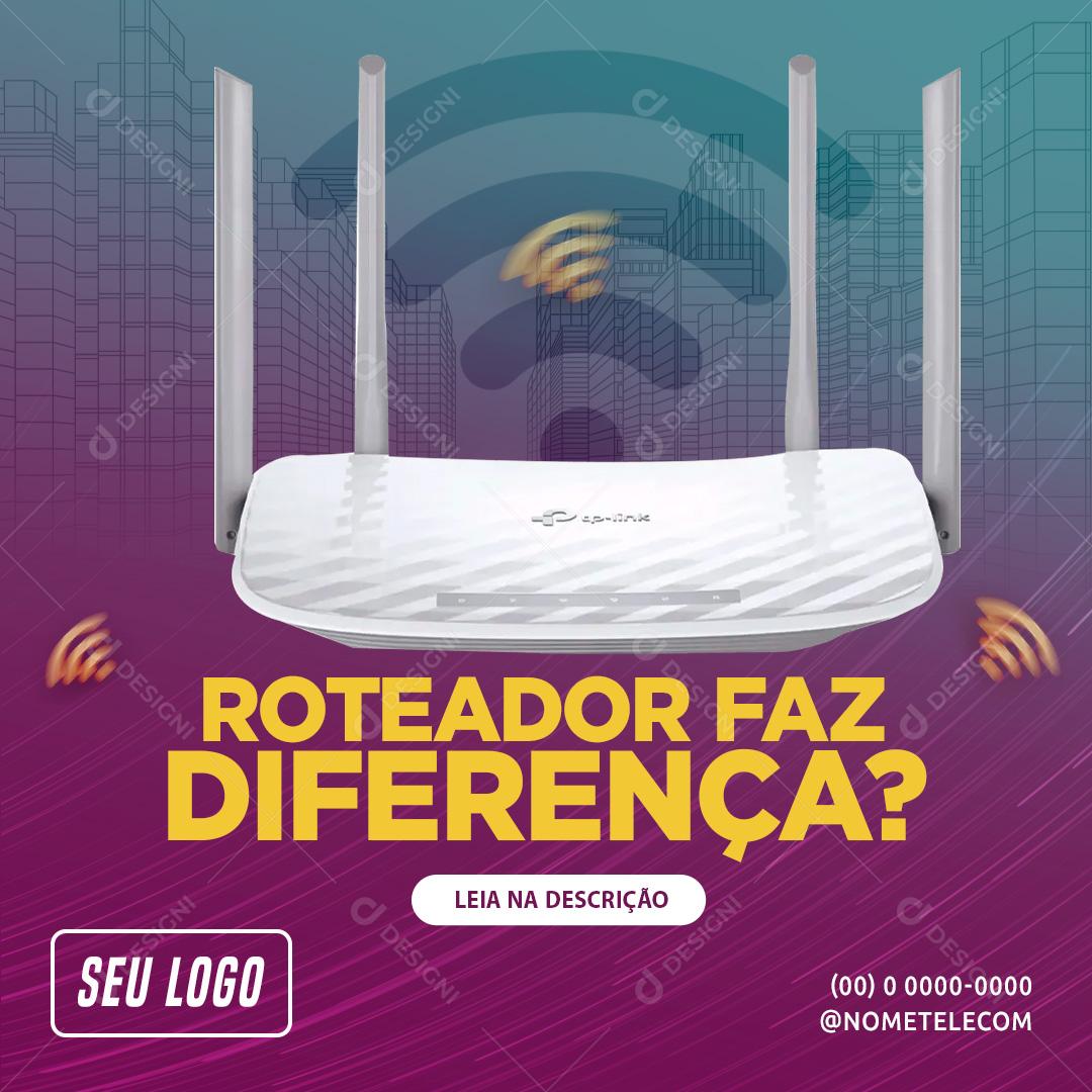 Reteador Faz Diferença Na Internet Social Media PSD Editável