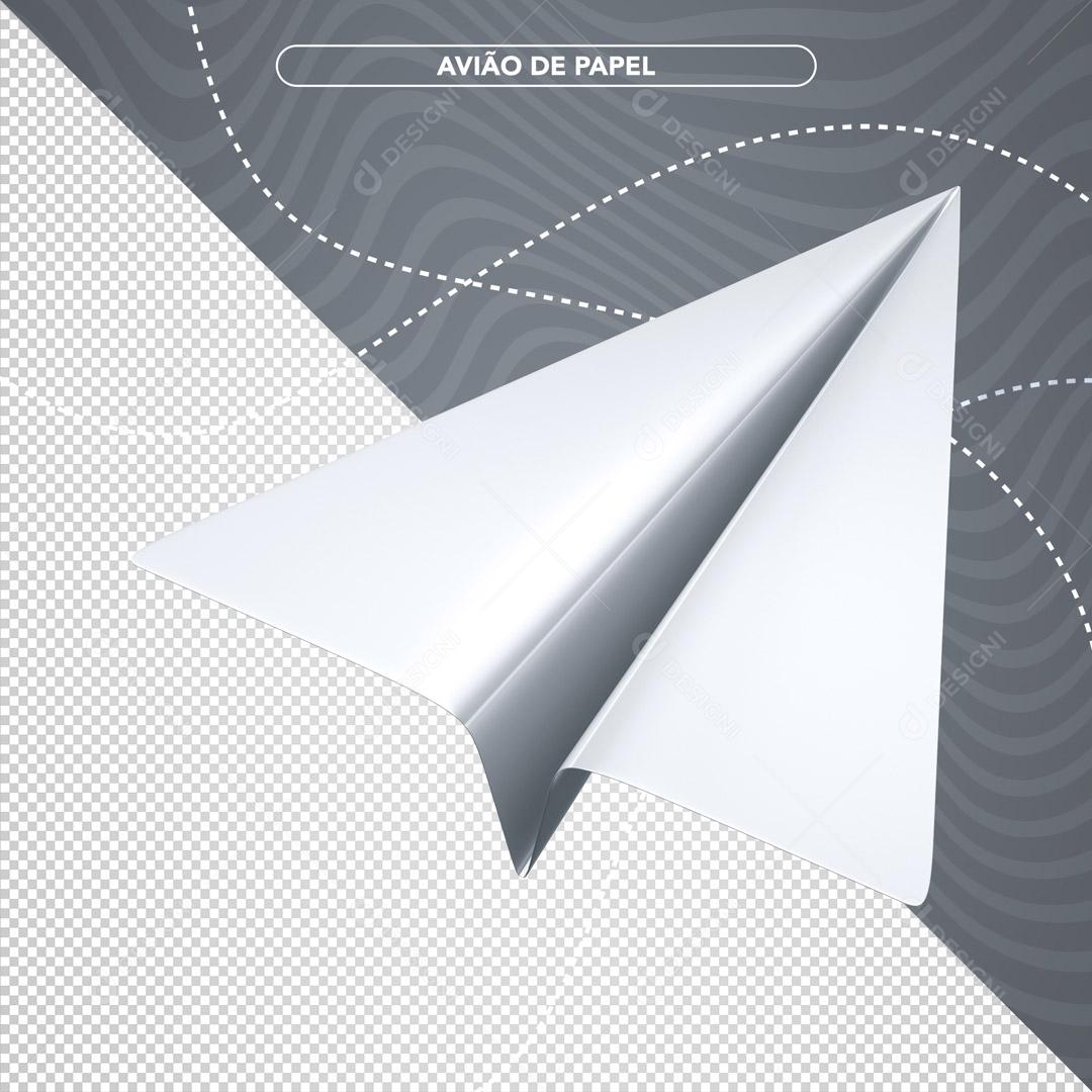 3D Element Paper Plane Editable PSD