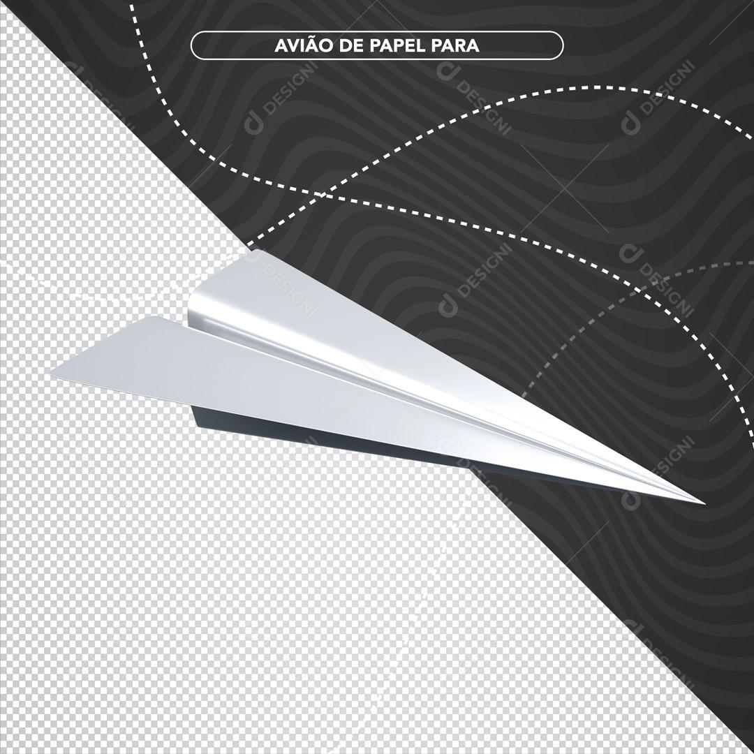 Elemento 3D Avião De Papel PSD Editável