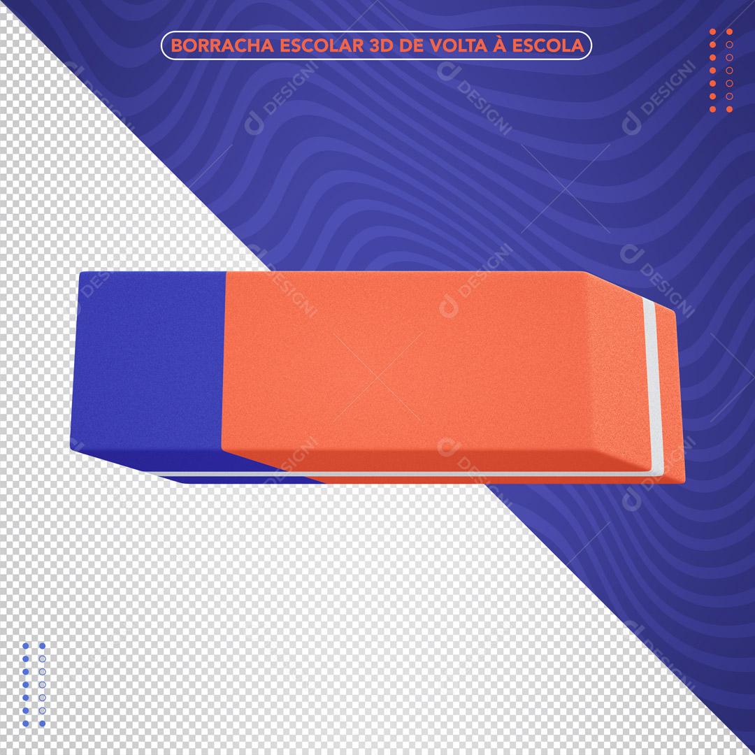 Elemento 3D Para Composição Borracha Escolar PSD Editável
