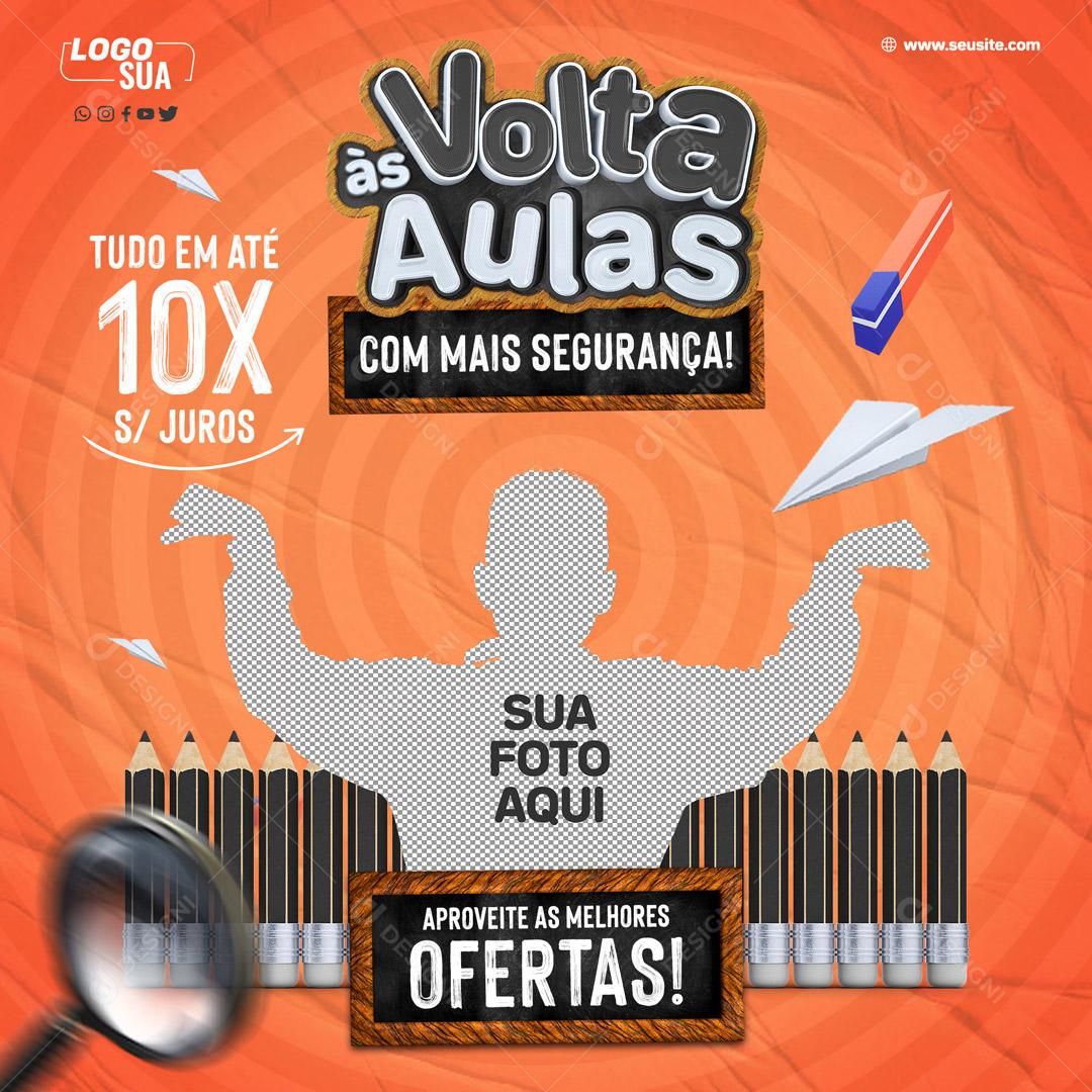 Volta As Aulas Papelaria Variedades Em Produtos Escolares Social Media PSD Editável