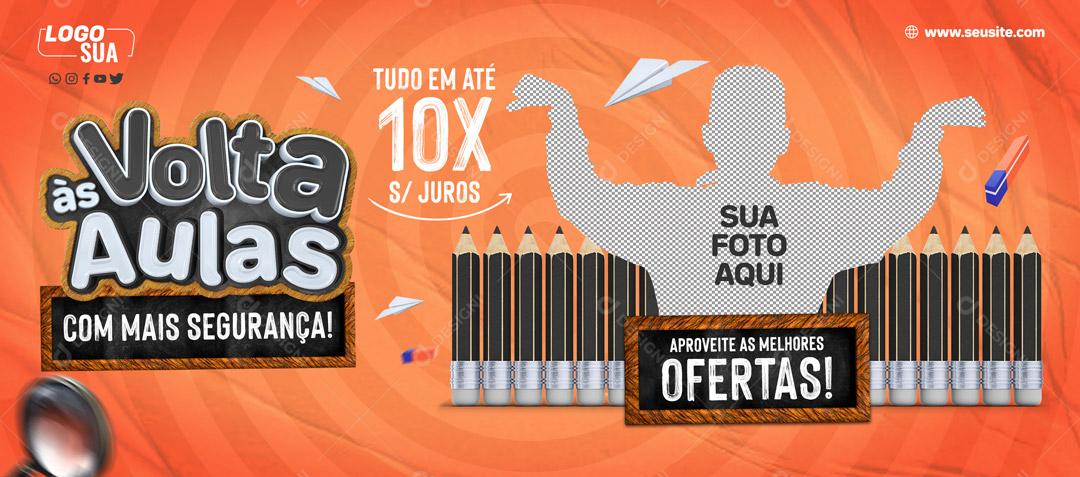 Volta As Aulas Papelaria Variedades Em Produtos Escolares Social Media PSD Editável