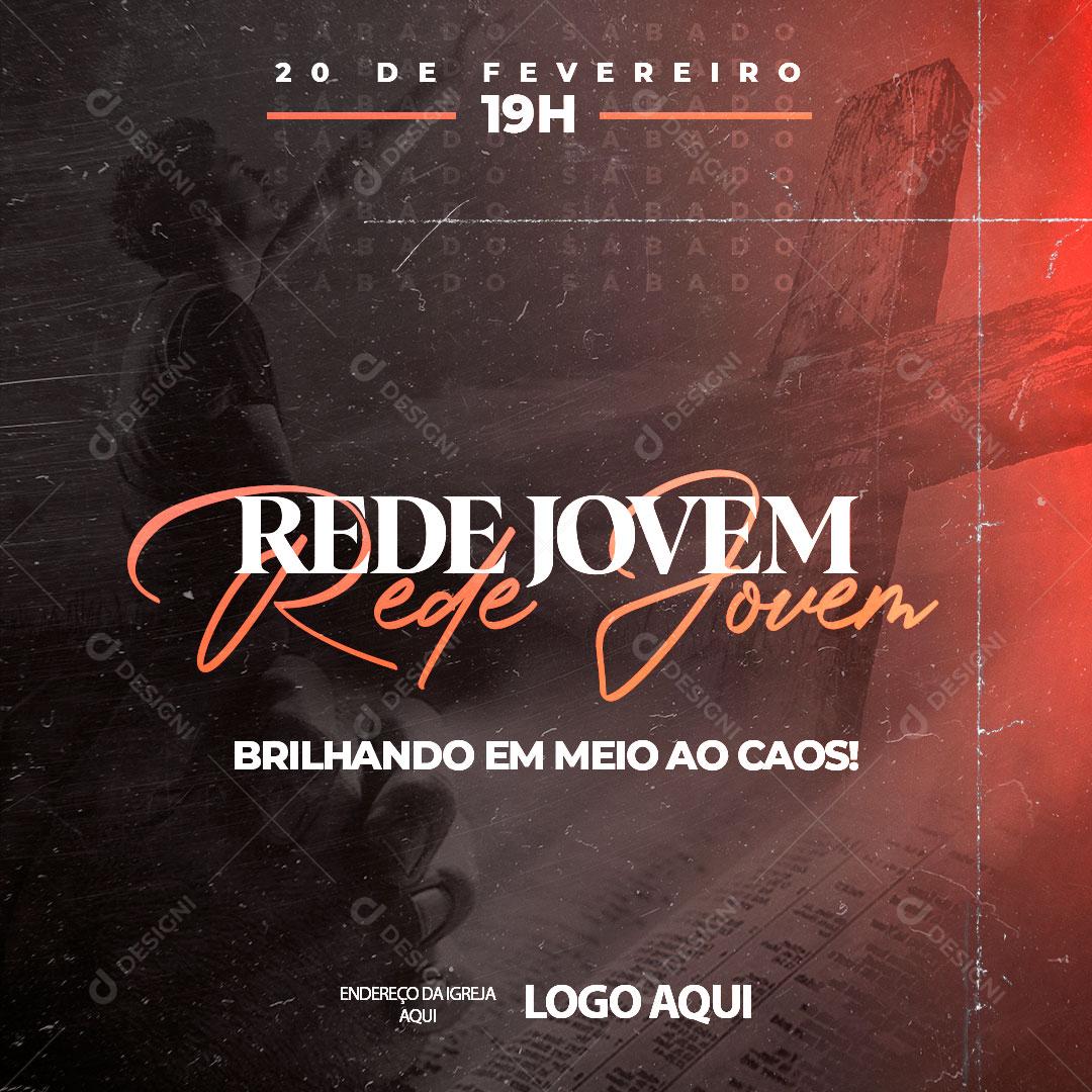 Rede Jovem Brilhando em Meio Social Media PSD Editável