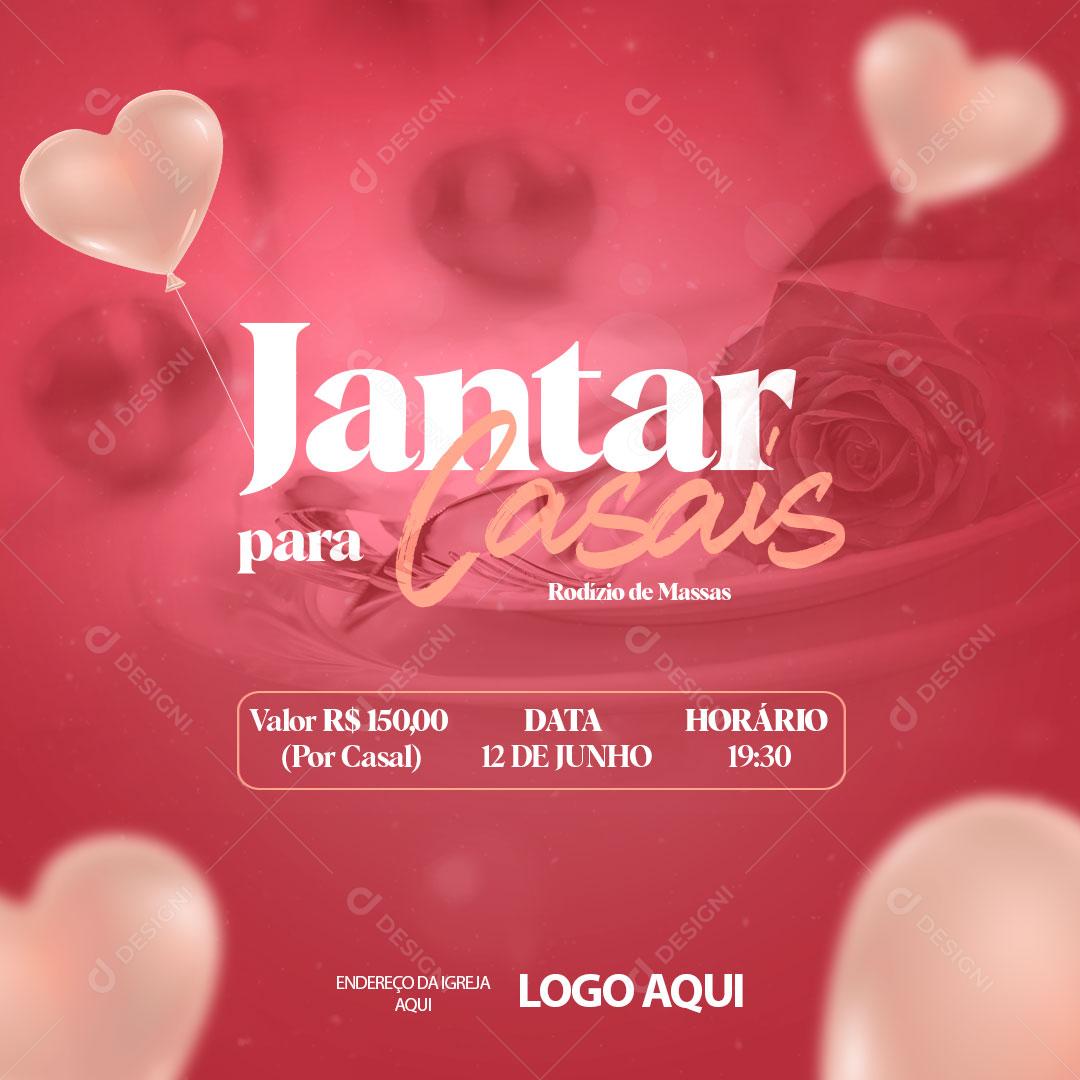 Social Media Restaurante Jantar Para Casais PSD Editável