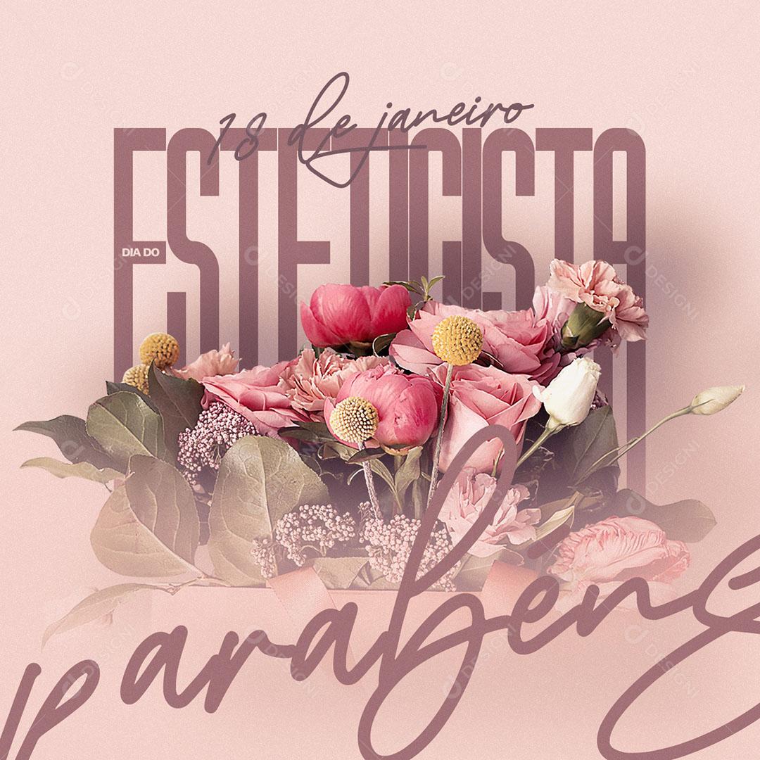18 de Janeiro Dia do Esteticista Social Media PSD Editável