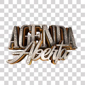 Agenda Aberta Texto 3D PNG Transparente Sem Fundo