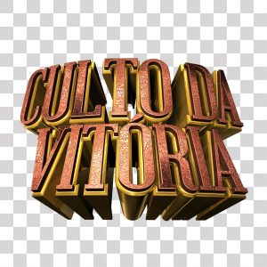 Culto Da Vitória Texto 3D PNG Transparente Sem Fundo