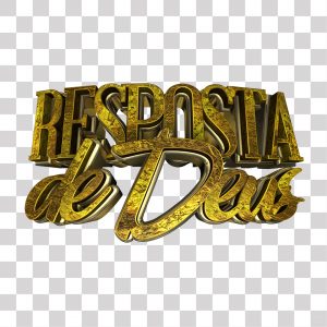 Resposta de Deus Texto 3D Para Composição PNG Transparente