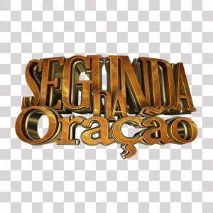 Segunda da Oração Texto 3D PNG Transparente