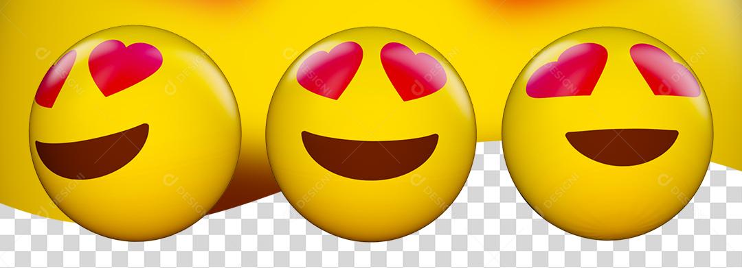 Emoji Rosto Com Expressão Apaixonado Olhos De Coração PNG Transparente