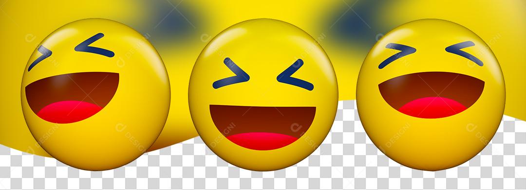 Emoji Rosto Com Expressão Feliz Olhos Fechados PNG Transparente