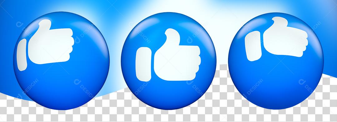 Emoji Like Azul Mão Beleza PNG Transparente